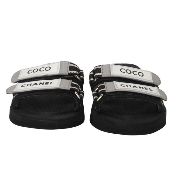 Chanel Slip On 35 Leather Slides Cc Dad Sandals CC-S0207P-C022 - Picture 3 of 11